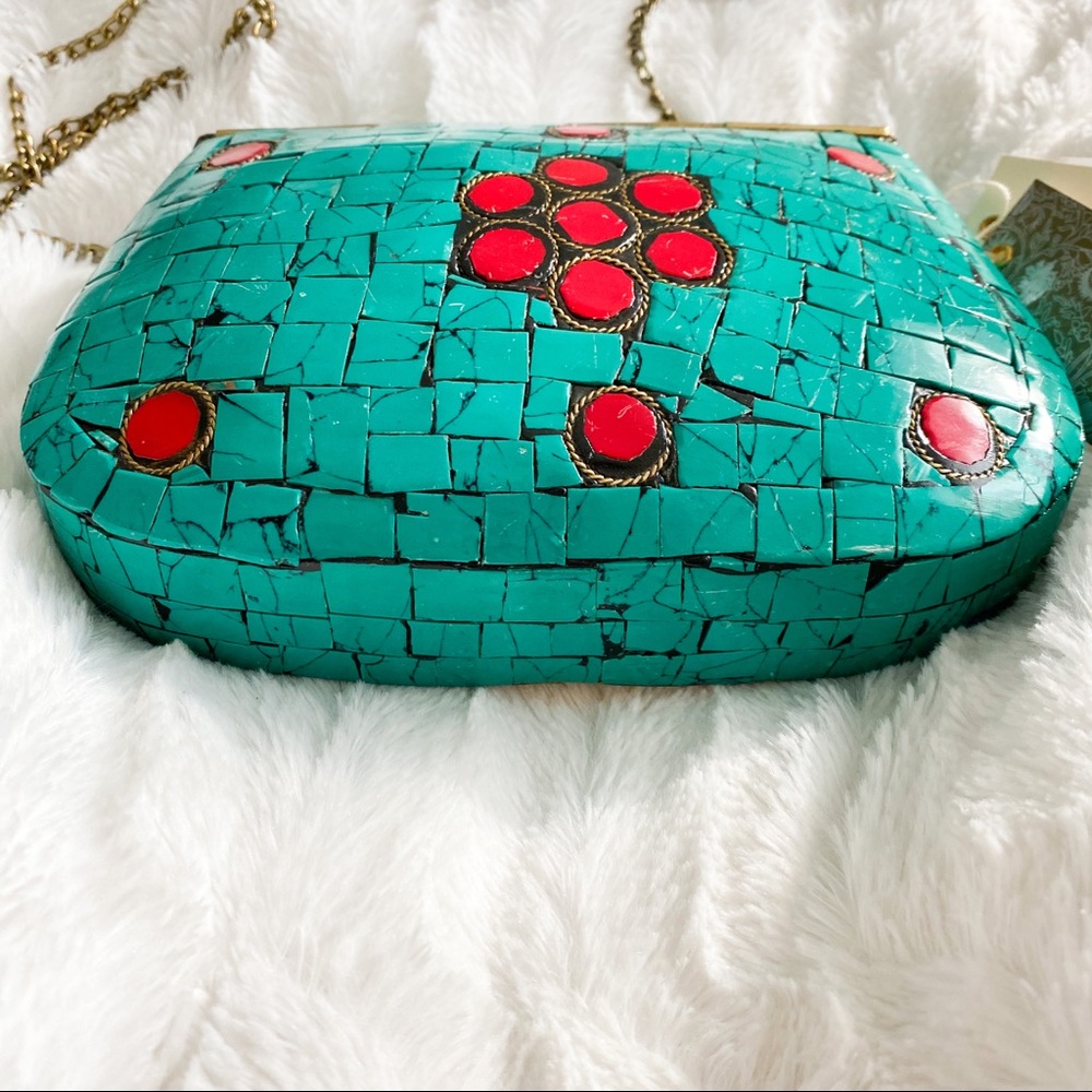 Anthropologie ANTIK KRAFT Metal Clutch Purse - Picture 9 of 13